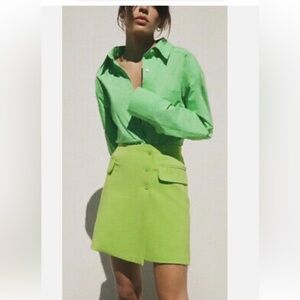 ZARA GREEN MINI SKIRT